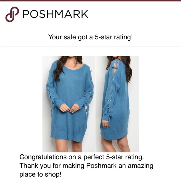 GIRLY & FLIRTY WINTER BLUE SWEATER DRESS - Picture 3 of 8